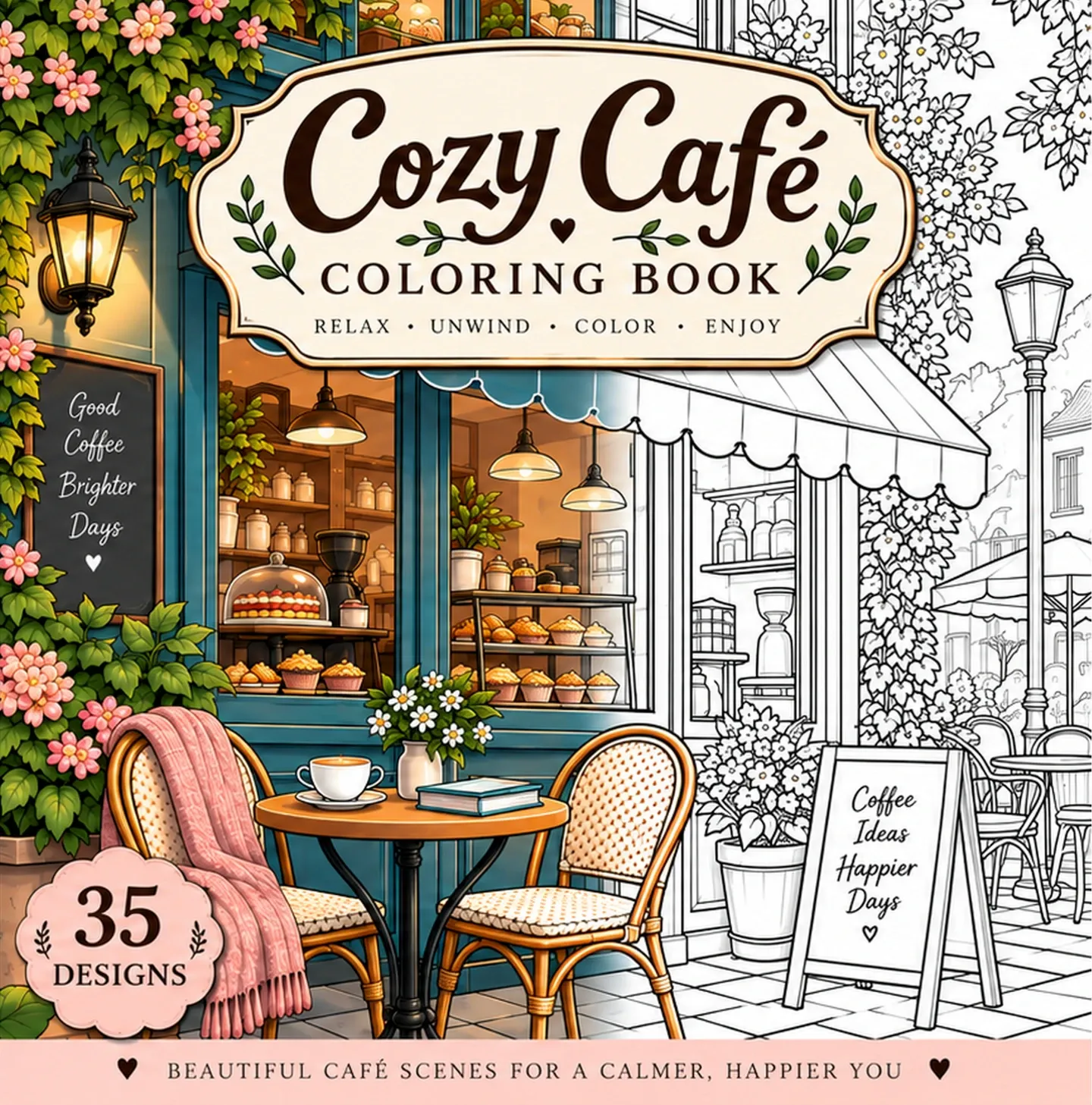 Cozy Café Coloring Book: Relax • Unwind • Color • Enjoy